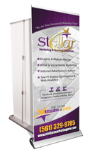 Load image into Gallery viewer, Deluxe Banner Stand 33" X 81"